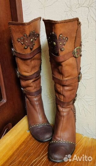 Сапоги осень весна женские 36 кожа