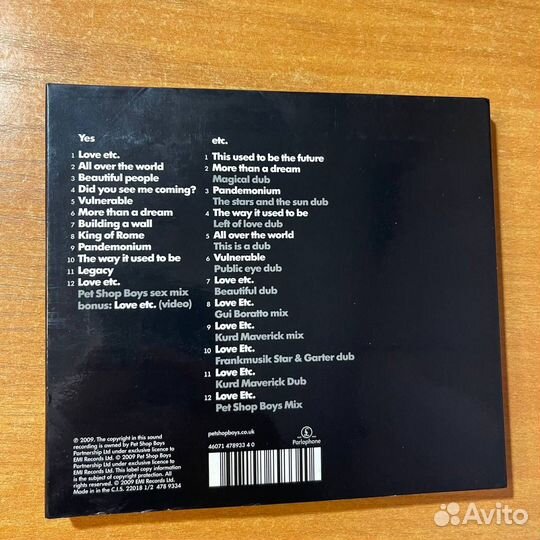 Pet Shop Boys, Yes, CD