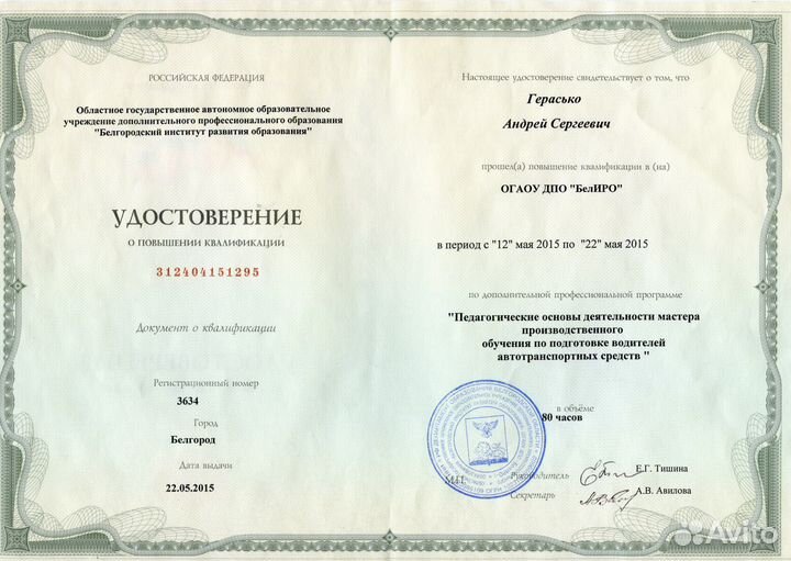 Автоинструктор. Инструктор по вождению авт/мех