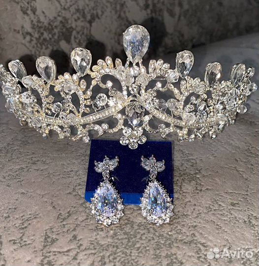 Диадема сережки