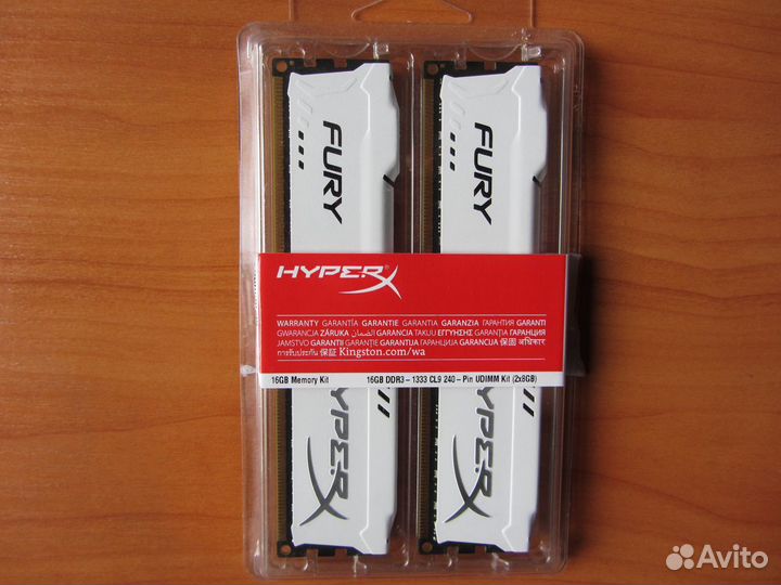 Kingston HyperX fury (HX313C9FWK2/16) 16 гб