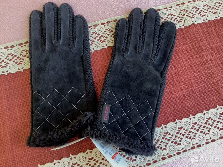 Перчатки замшевые женские новые Япония теплые