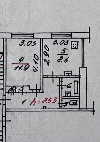 1-к. квартира, 30,9 м², 1/5 эт.