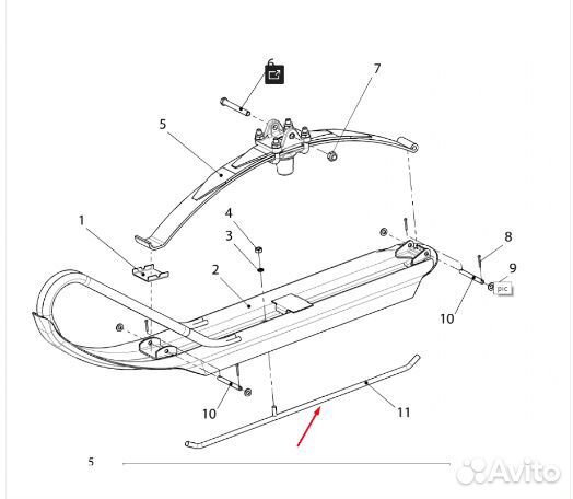 Полоз лыжи Буран 2 шт