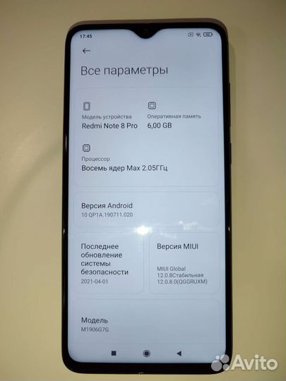 Б/у телефон. Xiaomi Redmi Note 8 Pro