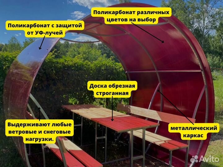 Беседка для дачи из Поликарбоната