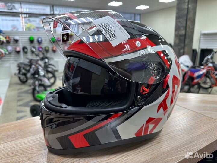 Шлем интеграл ataki JK316 Pattern красный\белый