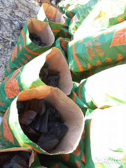 Уголь древесный берёзовый, карандаш.дрова в сетках