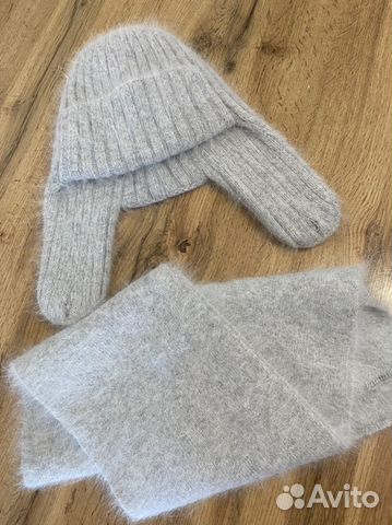 Новый комплект шапка-ушанка и шарф