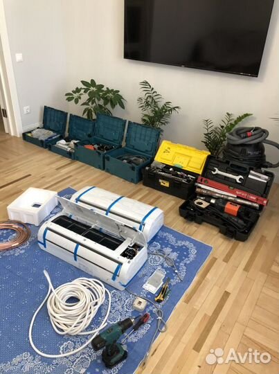 Установка и закладка трассы кондиционеров