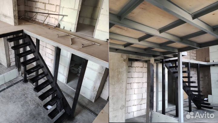 Лестница на металлокаркасе
