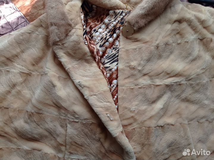 Манто норковое с капюшоном