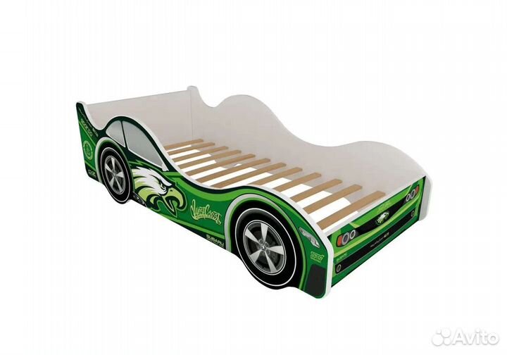 Кровать машина green с бортиками