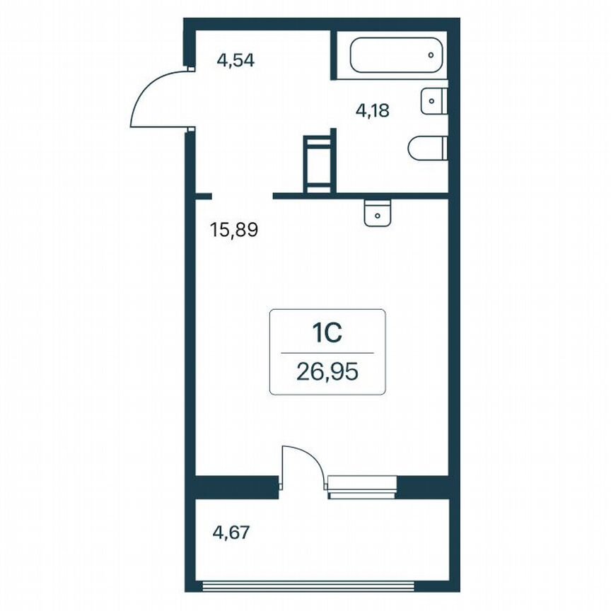 Квартира-студия, 27 м², 6/11 эт.