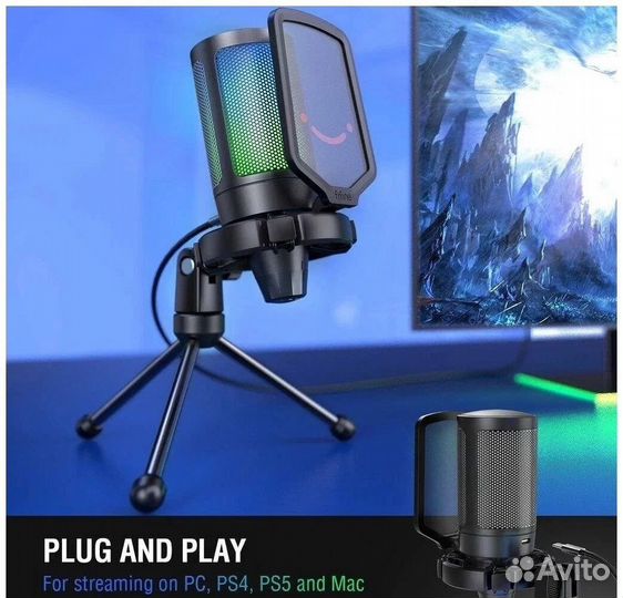 Конденсаторный USB микрофон Fifine Ampligame A6V