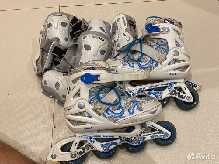 Роликовые коньки Reaction + комплект защиты