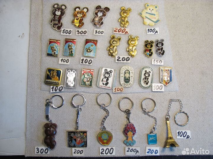 Мишки олимпийские. Олимпиада 80: значки, брелки