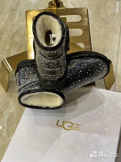 Угги со стразами Ugg Clear Ultra Mini Bling