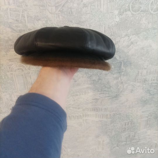 Кепка женская кожа, мех норка