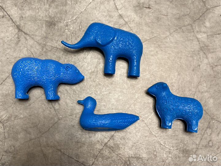 Фигурки животных СССР твердая резина