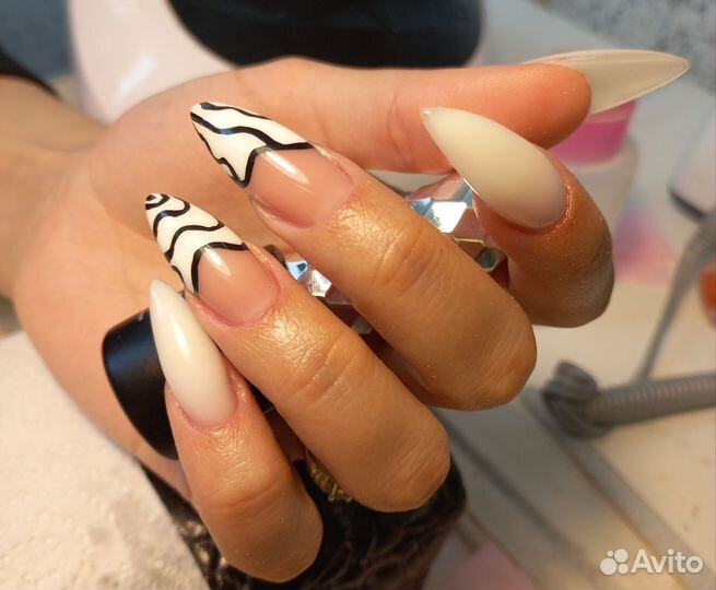 Маникюр с покрытием#Наращивание