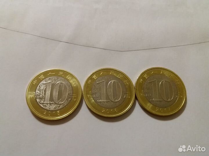 10 юань Китай - Обезьяна, Петух