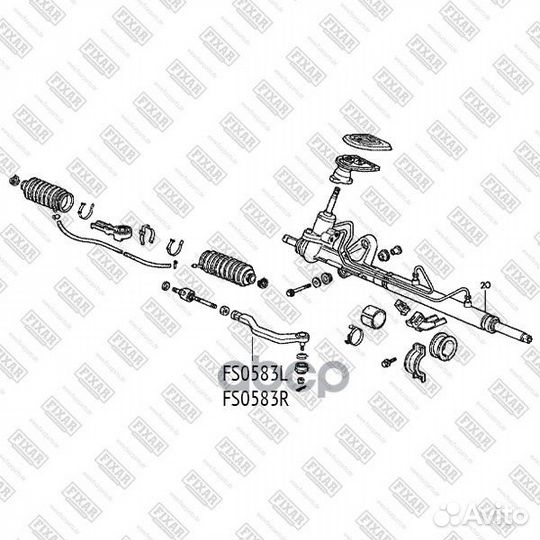 Наконечник рулевой тяги honda civic 91- прав. F