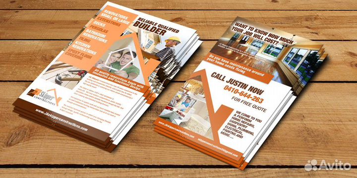 Дизайн полиграфии. Визитки, буклеты и др. - печать