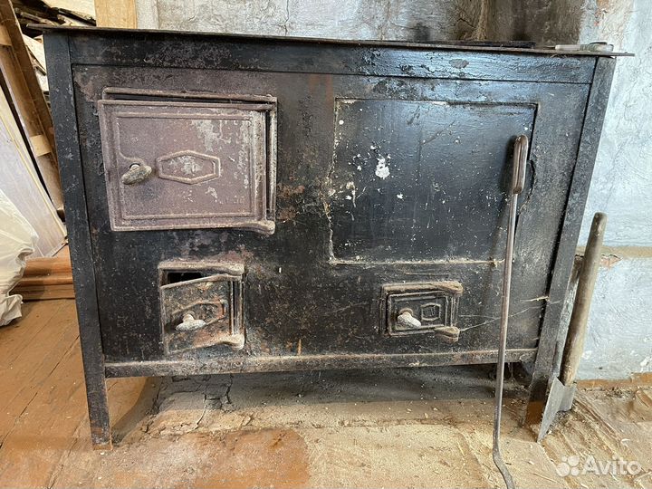 Ванна чугунная, печка чугунная