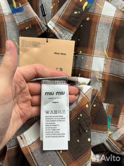 Стильная oversize рубашка Miu Miu (новинка)