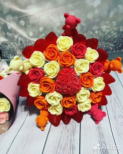 Шоколадный букет с мишками