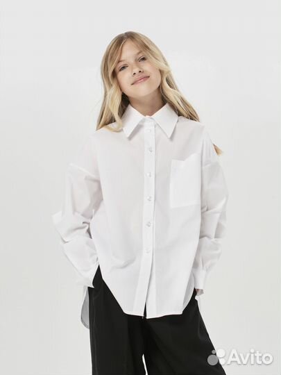 Рубашка белая для девочки новая 146 152 158