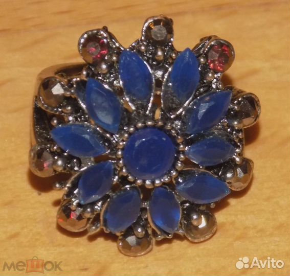 Кольцо Тёмно-синее Размер 17