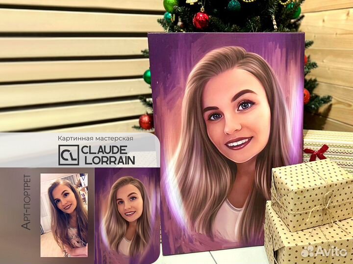 Портрет по фото на холсте