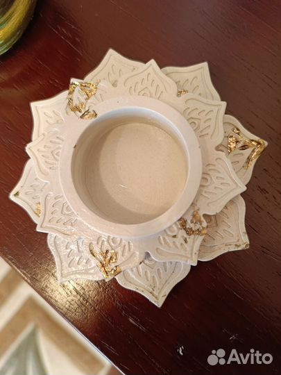 Изделия из гипса, подсвечник, свеча, подарок