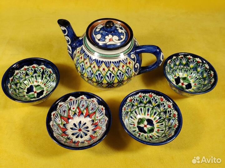 Набор чайный Риштанская Керамика, 5 предм. Синий