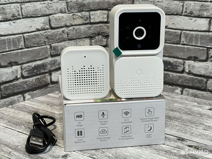 Умный дверной звонок с камерой видеодомофон