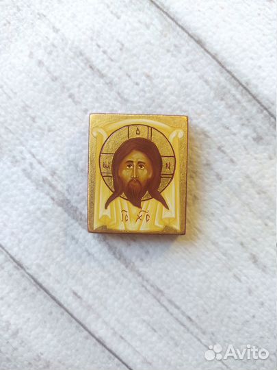 Спас Нерукотворный рукописная икона дорожная