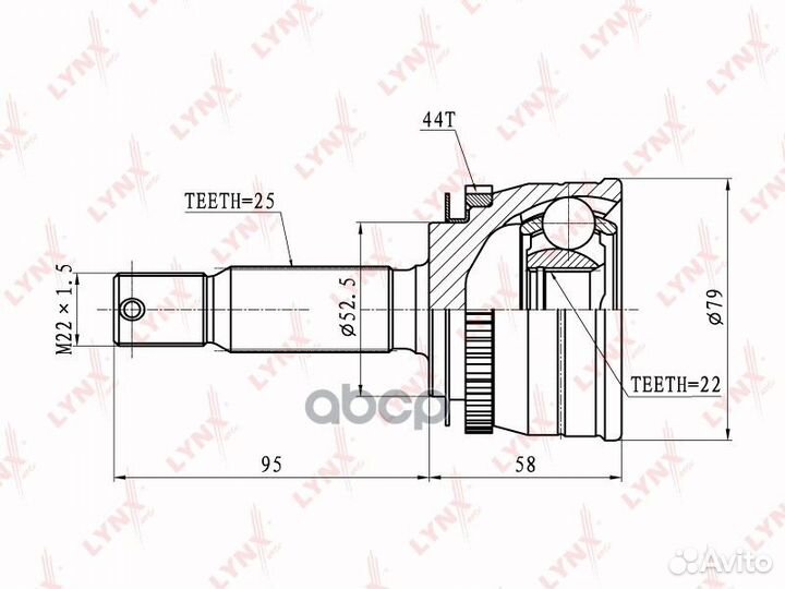 Шрус наружный перед прав/лев CO3601A lynxauto