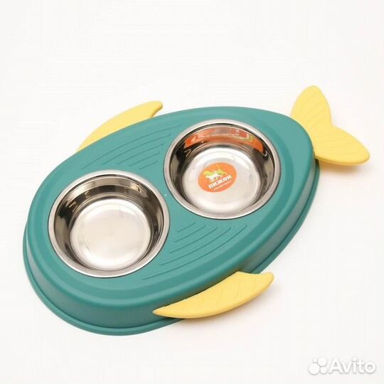 Миска двойная на пластиковом основании