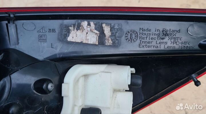 Фонарь задний левый Opel Astra J рестайлинг Хэтч