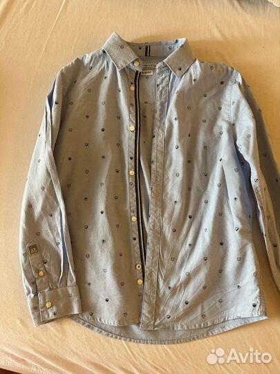 Рубашка х/б 128 см голубая