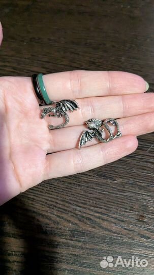 Серьги гвоздики драконы