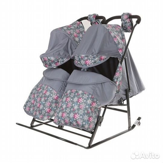 Детские санки для двойни Бок о бок