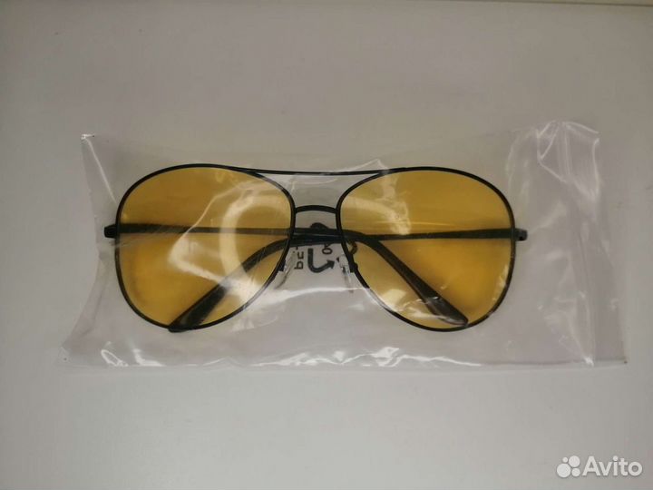 Очки авиаторы жёлтые для вождения автомобиля новые