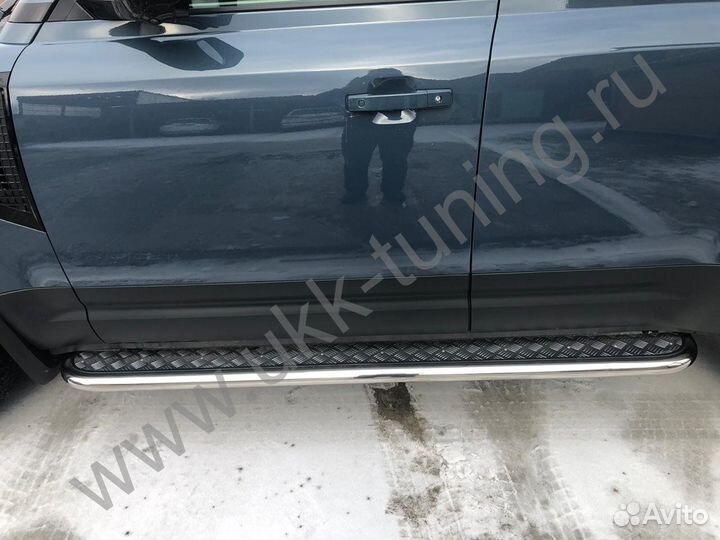 Land Rover Defender 2020 Пороги с накладным листом