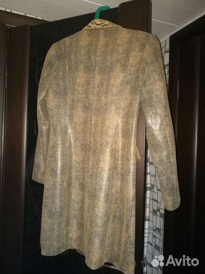 Винтажное пальто и кожзама