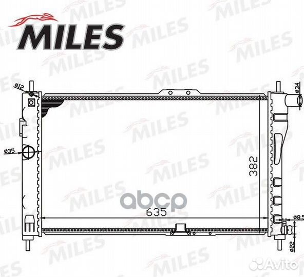 Радиатор daewoo nexia 1.5 95- (мех.) acrm000 Miles