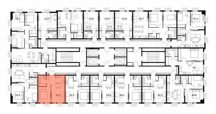 1-к. квартира, 36,2 м², 17/25 эт.