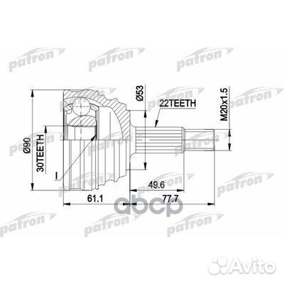 Шрус нар. 21x49x28 renault Logan / Sandero 1,4